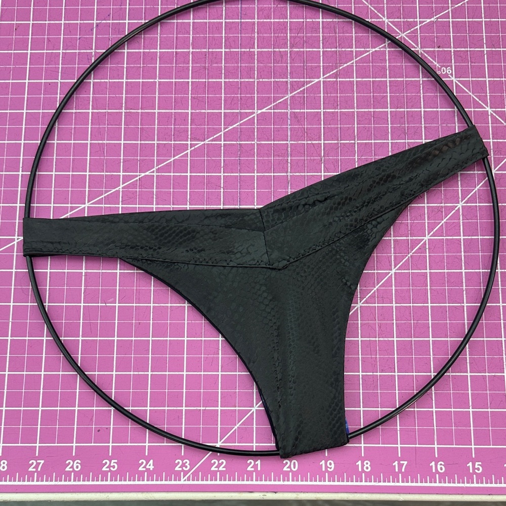 Demon Bikini Handmade Swim Black Snake Textured Thong Bikini Bottom XS/S Beach